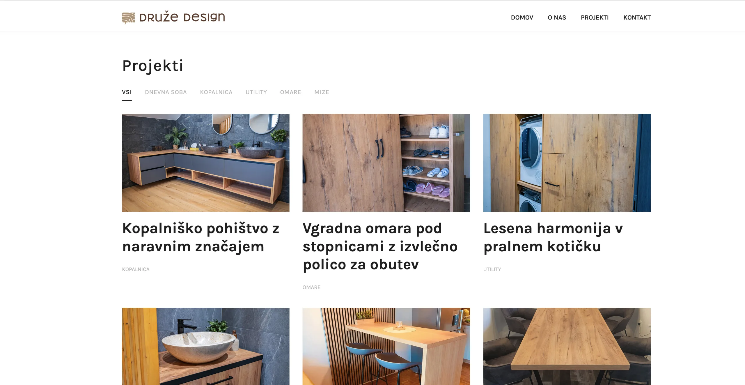 Project galleries by room category